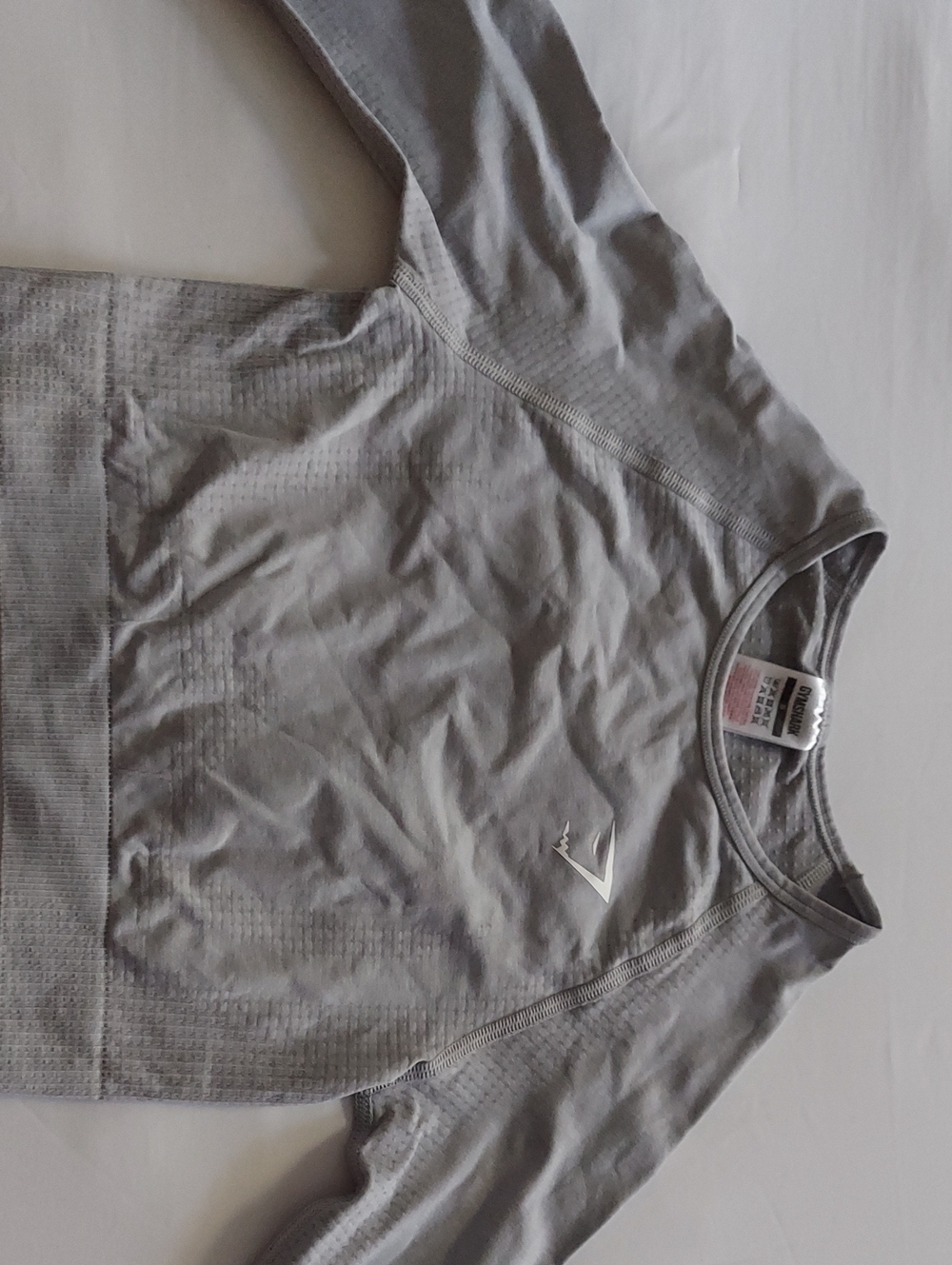 Gymshark Light Grey Long Sleeve Seamless Training Top
